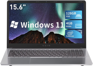 SGIN Laptop 15.6 Inch 4GB DDR4 128GB SSD